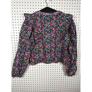 Zara Floral ruffle top size M